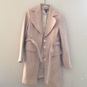 Pink Plaid Trench Coat